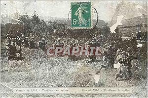 Carte Postale Ancienne Guerre de 1914 Tirailleurs en action Militaria