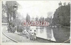 Carte Postale Ancienne Buttes Chaumont Le Lac et le Belvedere