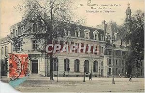 Bild des Verkufers fr Carte Postale Ancienne Versailles Avenue de Paris Htel des Postes Telegraphe et Telephone zum Verkauf von CPAPHIL