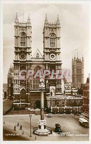 Imagen del vendedor de Carte Postale Ancienne London West towers westminster abbey a la venta por CPAPHIL