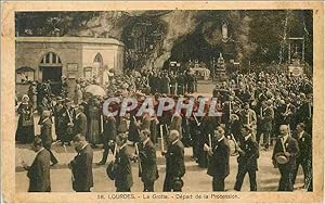 Carte Postale Ancienne Lourdes La Grotte Depart de la Procession