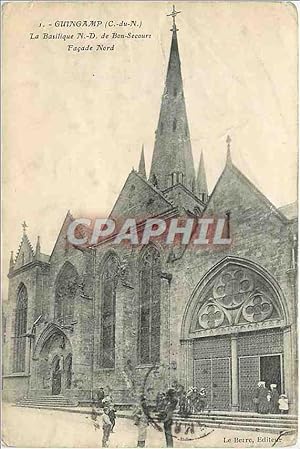 Imagen del vendedor de Carte Postale Ancienne Guingamp C du N La Basilique ND de Bon Secours Faade Nord a la venta por CPAPHIL
