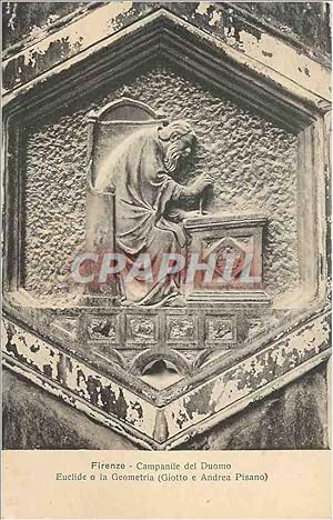 Carte Postale Ancienne Firenze camapanîle del duomo euclide o la geometria (Giotto e andrea pisano)