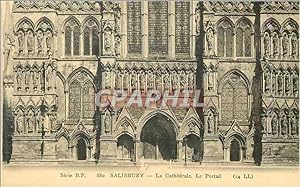 Carte Postale Ancienne Salisbury la cathédrale le portail