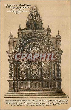 Carte Postale Ancienne Cathédrale de Beauvais l'Horloge Astronomique A L Verite