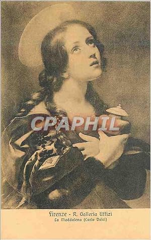 Bild des Verkufers fr Carte Postale Ancienne Firenze R Galleria Uffizi la Maddalena (Carlo Dolci) zum Verkauf von CPAPHIL