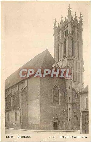 Bild des Verkufers fr Carte Postale Ancienne Ll 15 moulins l glise saint pierre zum Verkauf von CPAPHIL