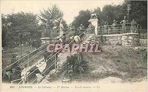 Seller image for Carte Postale Ancienne Lourdes Le Calvaire Iere Station Escala Sancta for sale by CPAPHIL