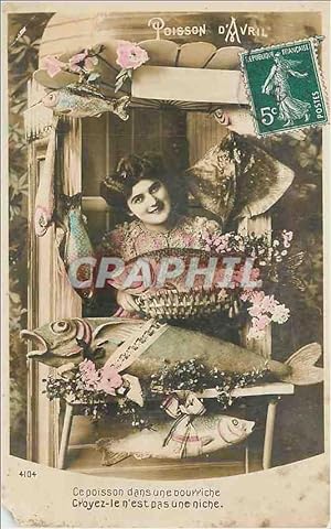 Imagen del vendedor de Carte Postale Ancienne Ce Poisson dans une Bourriche Croyez le n'est pas une Niche a la venta por CPAPHIL