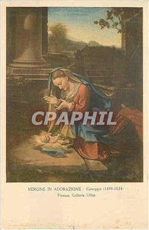 Bild des Verkufers fr Carte Postale Ancienne Vergine in adorazione correggio (1494 1534) firenze galleria uffizi zum Verkauf von CPAPHIL