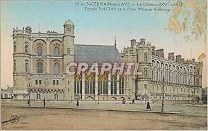 Imagen del vendedor de Carte Postale Ancienne St Germain en Laye Le Chteau (XVIe Siecle) Faade Sud Ouest et la Place Maurice Berteaux a la venta por CPAPHIL