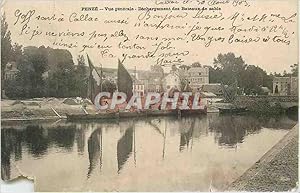 Carte Postale Ancienne Penze vue générale dechargement des bateau de sable