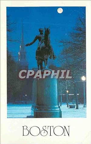 Seller image for Carte Postale Moderne Old north church and paul revere statue at twilight salem street boston mass for sale by CPAPHIL