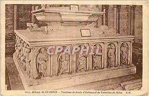 Seller image for Carte Postale Ancienne Abbaye de St Denis Tombeau de Louis d'Orleans et de Valentine de Milan for sale by CPAPHIL