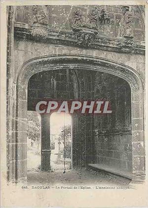 Carte Postale Ancienne Daoulas Le Portail de l'Eglise L'Ancienne Abbaye