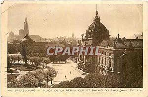 Bild des Verkufers fr Carte Postale Ancienne Strasbourg Place de la Republique et Palais du Rhin zum Verkauf von CPAPHIL