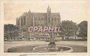 Carte Postale Ancienne Metz place de la comedie et la cathédrale