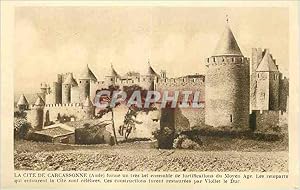 Seller image for Carte Postale Ancienne La cite de carcassonne(aude) forme un tres bel ensemble de fortifications du moyen age for sale by CPAPHIL