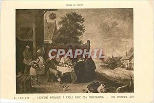 Bild des Verkufers fr Carte Postale Ancienne Musee du louvre d teniers l enfant prodigue a table avec des courtisanes zum Verkauf von CPAPHIL