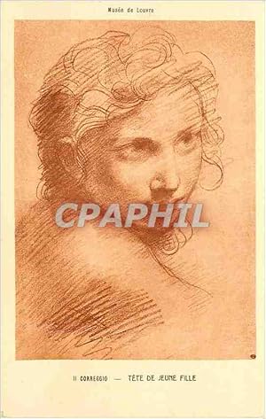 Bild des Verkufers fr Carte Postale Ancienne musee du louvre ii correggio tete de heune fille zum Verkauf von CPAPHIL