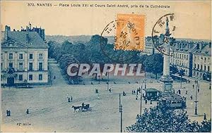 Bild des Verkufers fr Carte Postale Ancienne Nantes Place Louis XVI et Cours Saint Andre Pris de la Cathdrale Tramway zum Verkauf von CPAPHIL