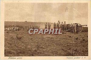 Carte Postale Ancienne Artillerie Portee Batlerie Pendant le Tir Militaria