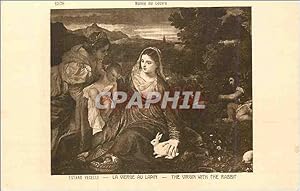 Seller image for Carte Postale Ancienne Musee du louvre tiziano vecelli la vierge au lapin for sale by CPAPHIL