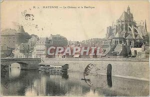 Carte Postale Ancienne Mayenne le Château et la Basilique