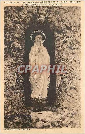 Bild des Verkufers fr Carte Postale Ancienne Colonie de Vacences des Orphelins du Pere Halluin a Merlimont Plage (P de C) Notre Dame de Lourdes zum Verkauf von CPAPHIL