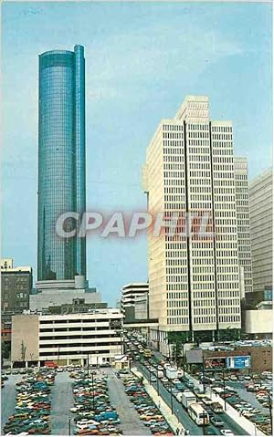 Bild des Verkufers fr Carte Postale Moderne Peachtree Plaza Htel The cylindrical Building Peachtree Center Towers on the Atlanta Ga zum Verkauf von CPAPHIL