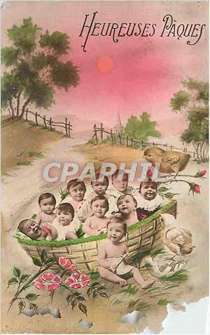 Image du vendeur pour Carte Postale Ancienne Heureuses Pques mis en vente par CPAPHIL