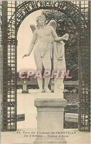Seller image for Carte Postale Ancienne Parc du Château de Chantilly île D'Amour Statue d'Eros for sale by CPAPHIL