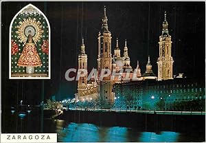 Carte Postale Moderne Zaragoza Image et Temple de Notre Dame de El Pilar