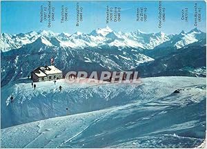 Carte Postale Moderne Montana Crans (Alt 1500 2600m) la Cabane des Violettes (CAS) et le Panorama...