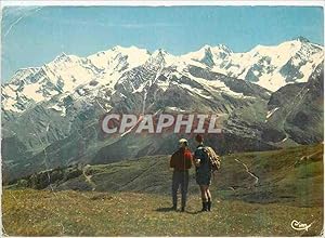 Bild des Verkufers fr Carte Postale Moderne Les Alpes franaises en couleurs naturelles Contemplation des hauts Sommets Alpinisme zum Verkauf von CPAPHIL