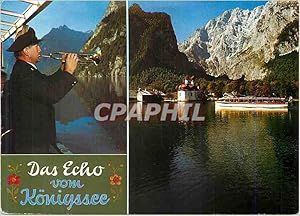 Bild des Verkufers fr Carte Postale Moderne Das Echo Vom Koniyssee Links Echoblaser vor der Echowand U Hachelkopf Rechts zum Verkauf von CPAPHIL