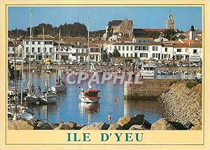 Carte Postale Moderne Couleurs de Vendee Merveille de l Atlantique île d Yeu vue générale de Port...