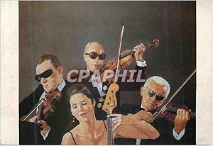 Imagen del vendedor de Carte Postale Moderne Nicholas Treadwell Gallery London String Quartet By Nick Cudworth Pastel Crayon on White Paper a la venta por CPAPHIL