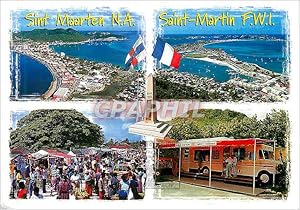 Carte Postale Moderne Saint Maarten Netherlands Antilles Saint Martin French West Indies