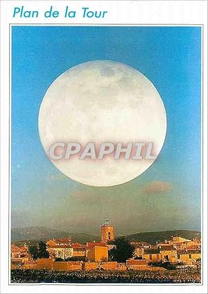 Image du vendeur pour Carte Postale Moderne Pleine lune sur Plan de la Tour Var Photo montage M Leroux Telesonne de Focale Observatoire provencal d astronomie mis en vente par CPAPHIL