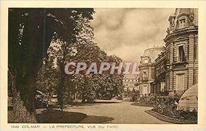 Carte Postale Ancienne 1449 colmar la préfecture vue du parc