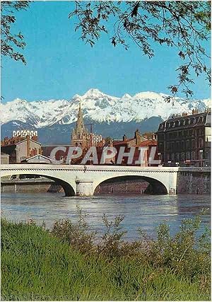 Image du vendeur pour Carte Postale Moderne Grenoble L Isere Le Pont Marius Gontard L Eglise St Andre et la chaine de Belledonne mis en vente par CPAPHIL