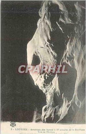 Bild des Verkufers fr Carte Postale Ancienne 3 lourdes grottes du loup a 10 minutes de la basilique tete de l eveque zum Verkauf von CPAPHIL