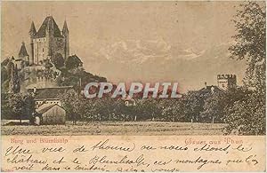 Carte Postale Ancienne Burg und Blumlisalp