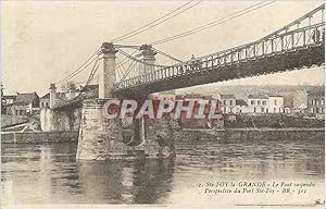 Bild des Verkufers fr Carte Postale Ancienne Ste foy la grande le pont suspendue perspective du port ste foy zum Verkauf von CPAPHIL