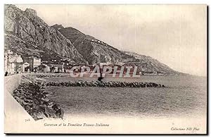 Garavan - et la Frontiere Franco - Italienne - Carte Postale Ancienne