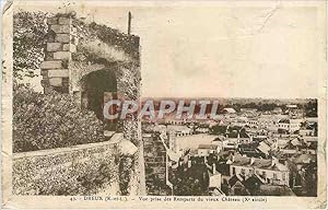 Carte Postale Ancienne Dreux E et L vue prise des Remparts du vieux Château