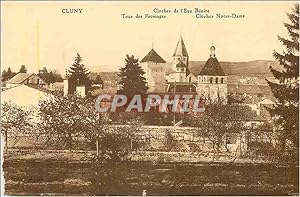 Carte Postale Ancienne Cluny clocher de l eau benite tour des fromages clocher notre dame