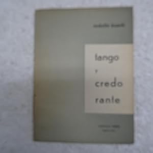 Imagen del vendedor de TANGO Y CREDO RANTE. a la venta por Librera J. Cintas