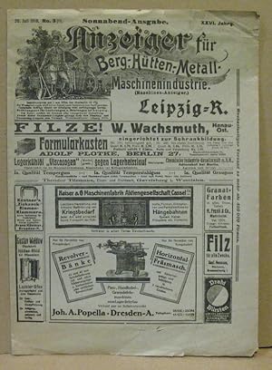 Anzeiger für den Berg-, Hütten-, Metall- und Maschinenindustrie. (Maschinen-Anzeiger.), Leipzig-R...